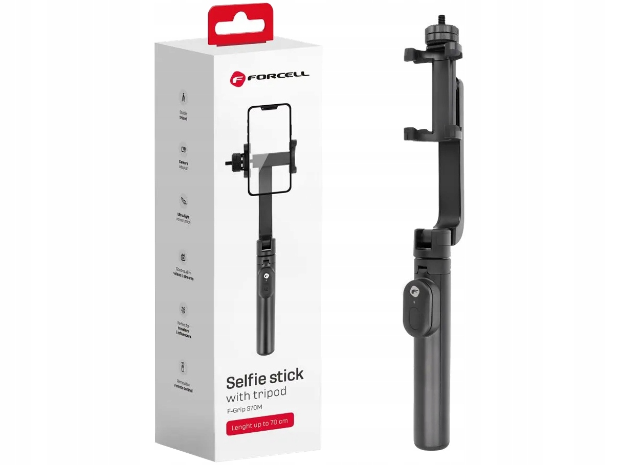 FORCELL selfie stick kijek na telefon 70cm statyw tripod + pilot bluetooth - obrazek 13