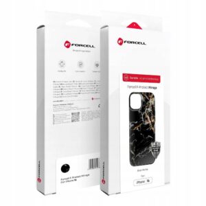 Plecki Forcell do Apple iPhone 16 Mirage czarny marmurkowy
