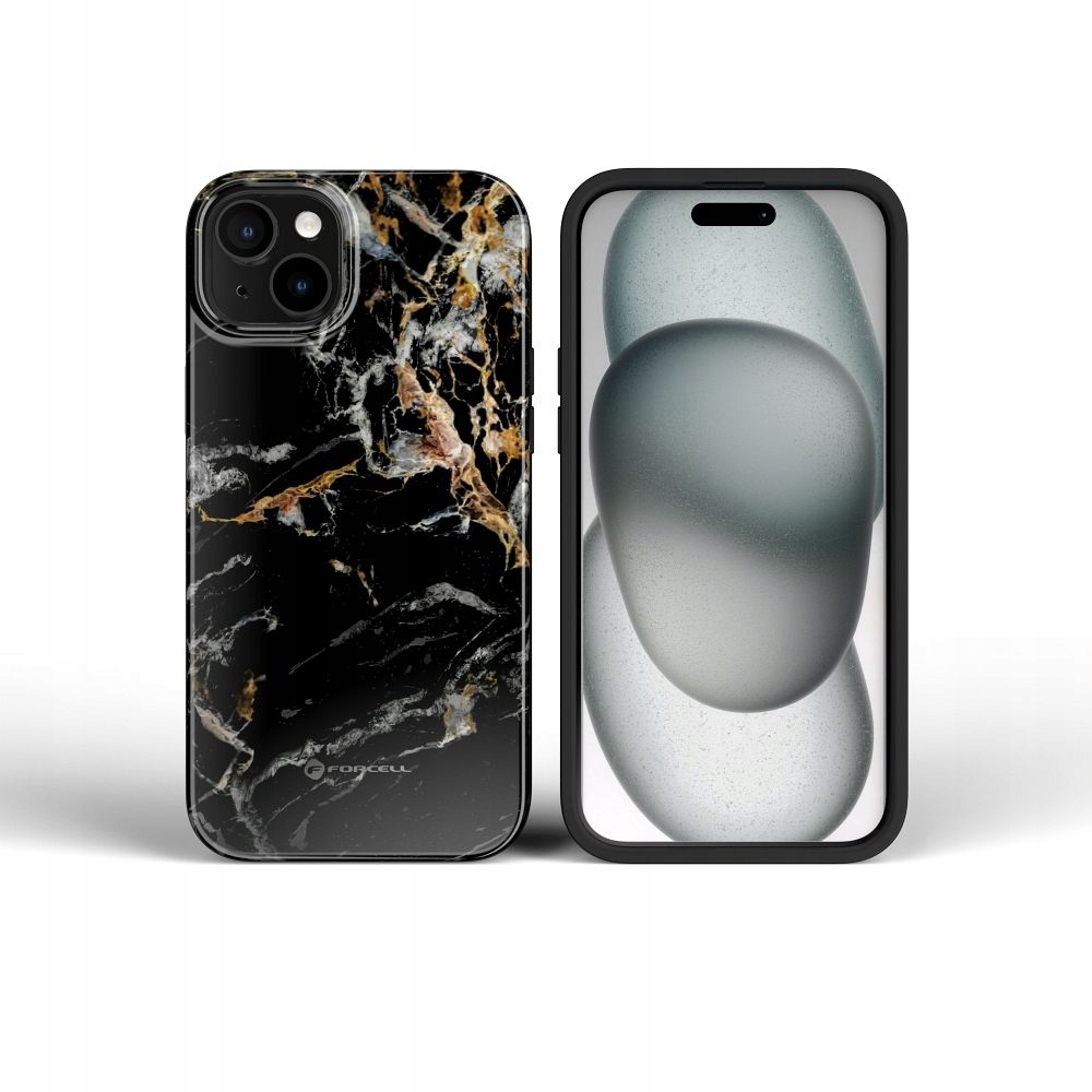 Plecki Forcell do Apple iPhone 16 Mirage czarny marmurkowy - obrazek 2
