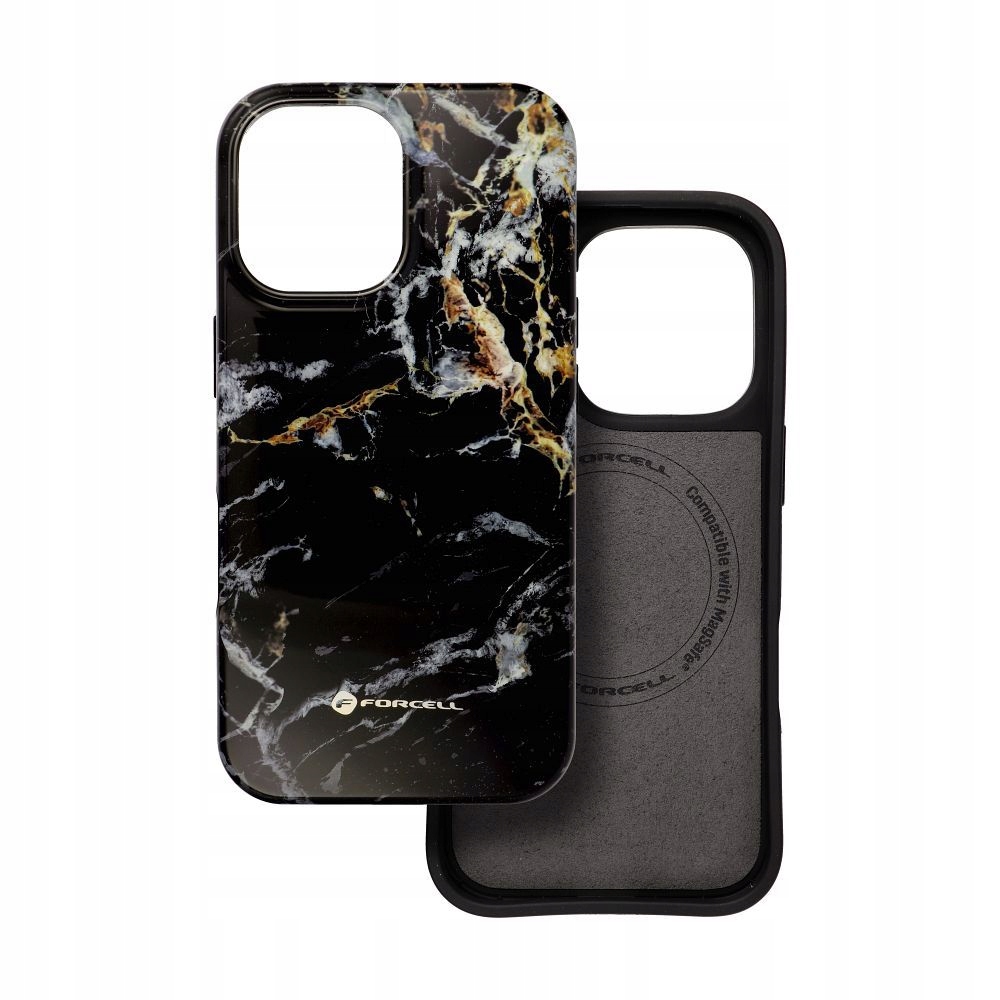 Plecki Forcell do Apple iPhone 16 Mirage czarny marmurkowy - obrazek 5