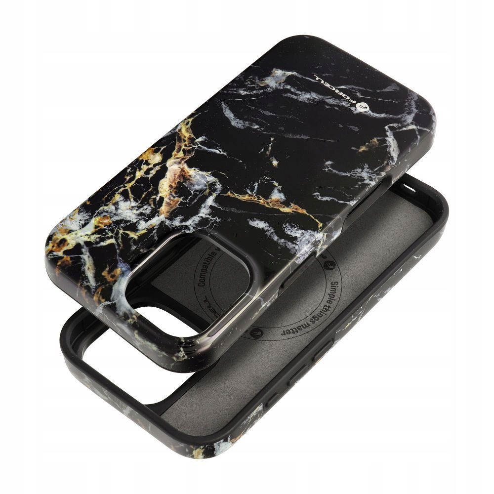 Plecki Forcell do Apple iPhone 16 Mirage czarny marmurkowy - obrazek 6