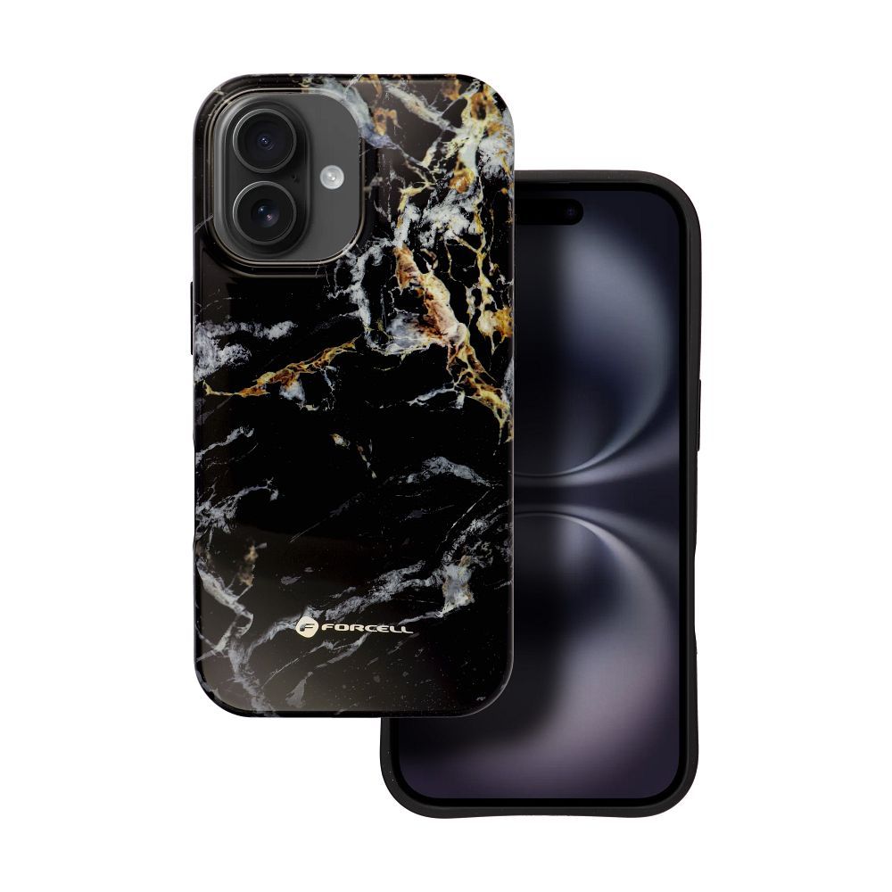 Plecki Forcell do Apple iPhone 16 Mirage czarny marmurkowy - obrazek 7