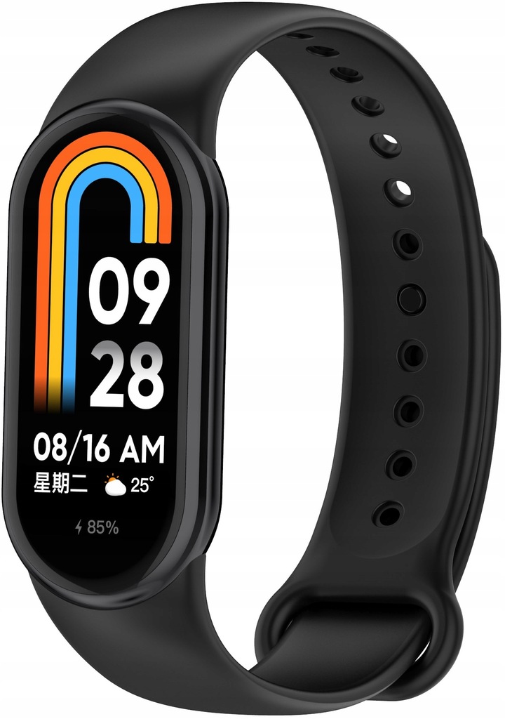 Pasek silikonowy do Xiaomi Mi Band 8/9 czarny - obrazek 3