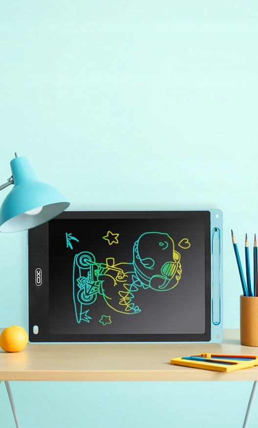 Znikopis tablet graficzny do rysowania LCD 10" cali niebieski z rysikiem - obrazek 2