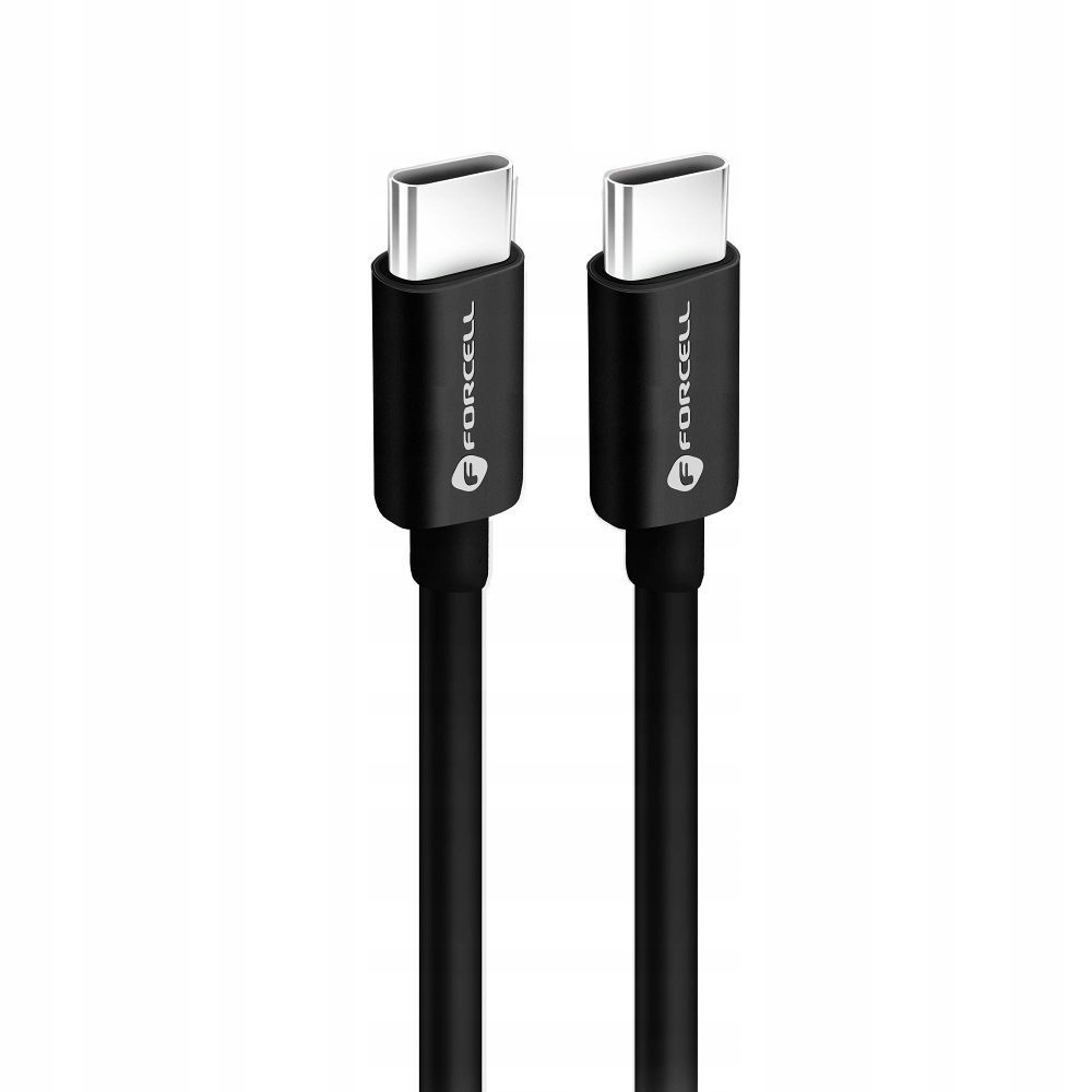 FORCELL F-ENERGY C338 kabel Typ C do Typ C PD QC4.0 3A 60W 1 m czarny - obrazek 2
