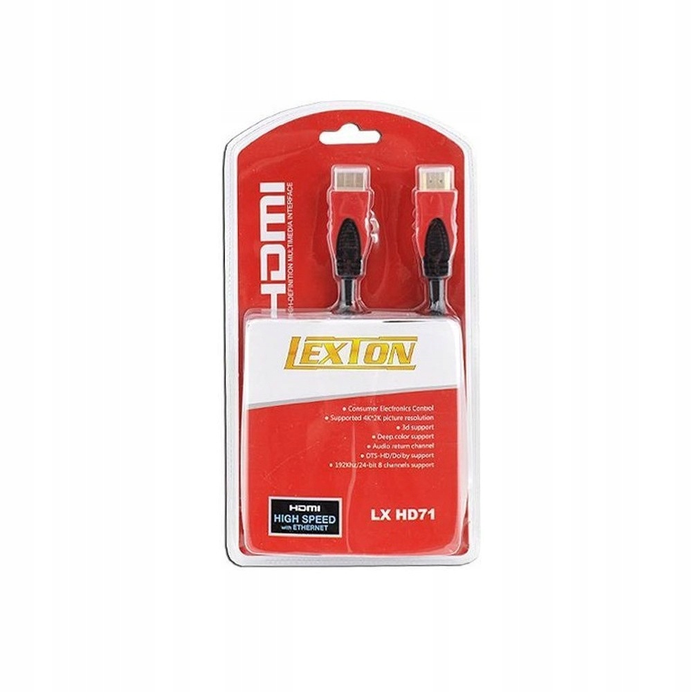 Kabel HDMI Lexton RTV002754 czerwony 1,5m - obrazek 3