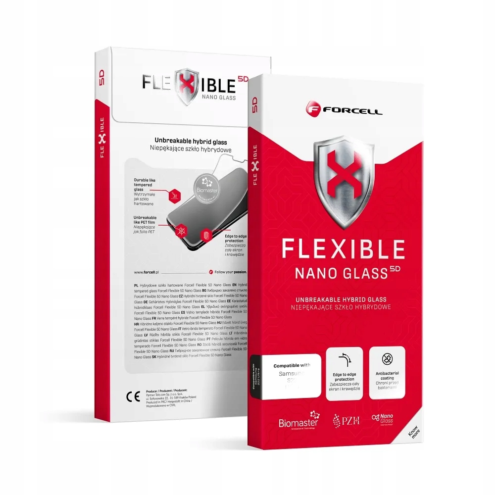 FORCELL Flexible 5D szkło hybrydowe do Apple iPhone 16 PRO antybakteryjne