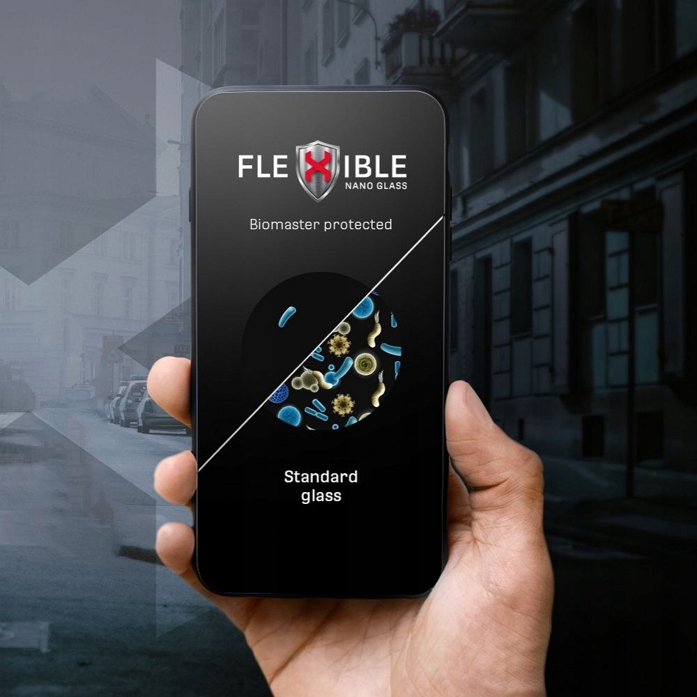FORCELL Flexible 5D szkło hybrydowe do Apple iPhone 16 PRO antybakteryjne - obrazek 2