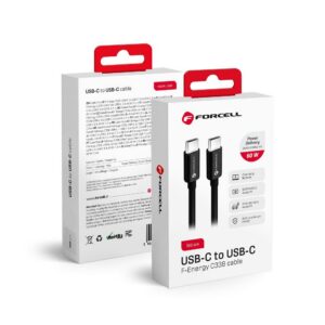 Kabel Forcell USB typ C - USB typ C 1,5 m czarny