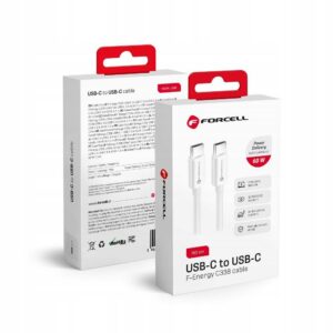 Kabel Forcell USB typ C - USB typ C 1,5 m biały