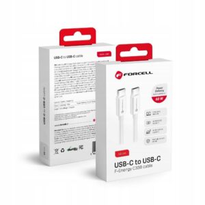 Kabel Forcell USB typ C - USB typ C 0,5 m biały