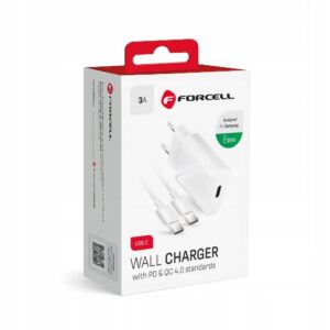 ŁADOWARKA SIECIOWA + KABEL USB C, PD, QC 4.0
