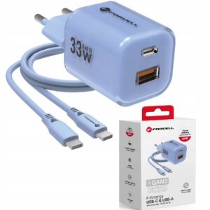 SZYBKA ŁADOWARKA SIECIOWA GAN3 33W USB+USB-C + KABEL TYPE-C DO TELEFONU
