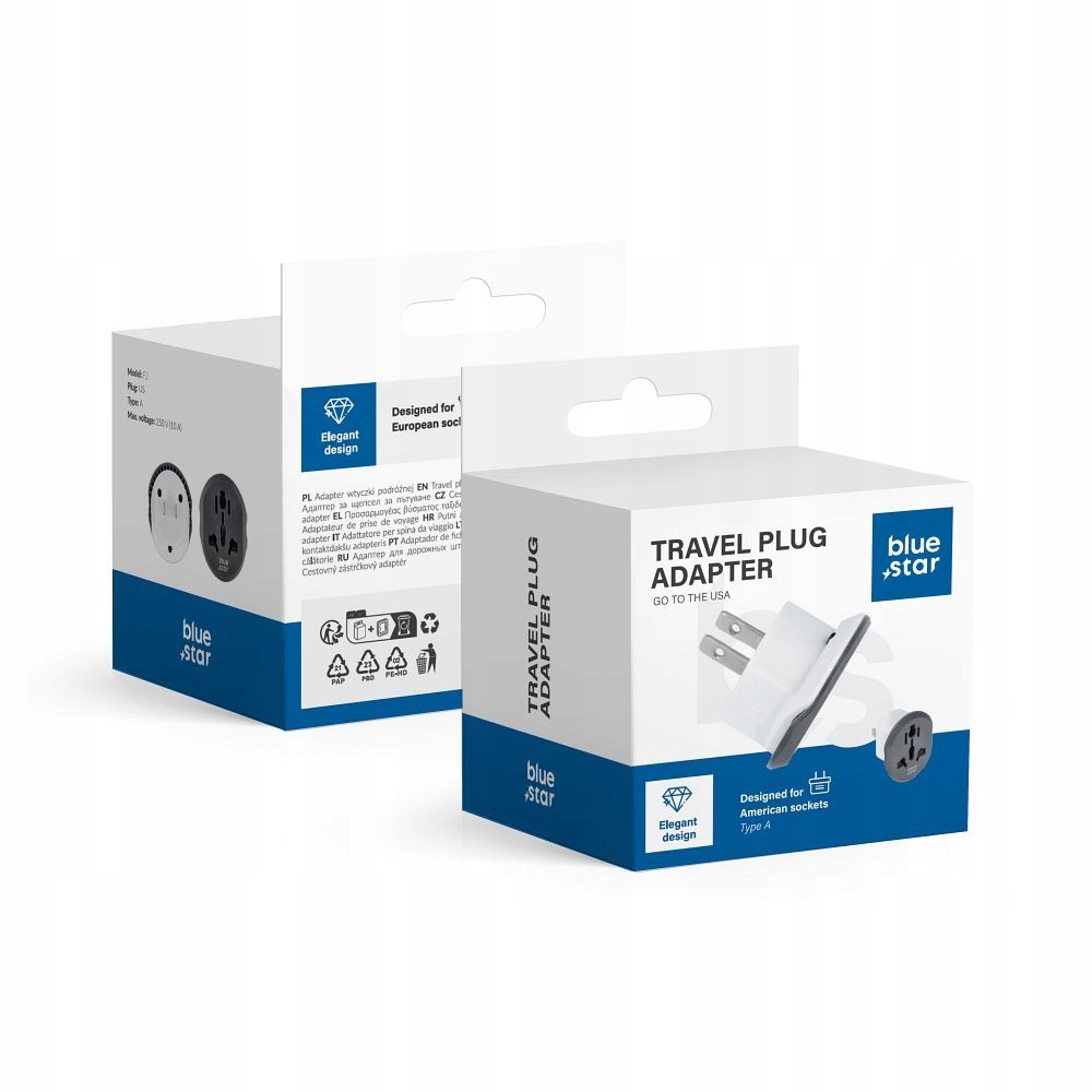 Adapter podróżny BLUE STAR GO TO USA (Type A) 10A biały przejściówka - obrazek 5