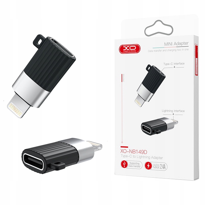 Xo adapter NB149-D usb-c do lightning czarny - obrazek 2