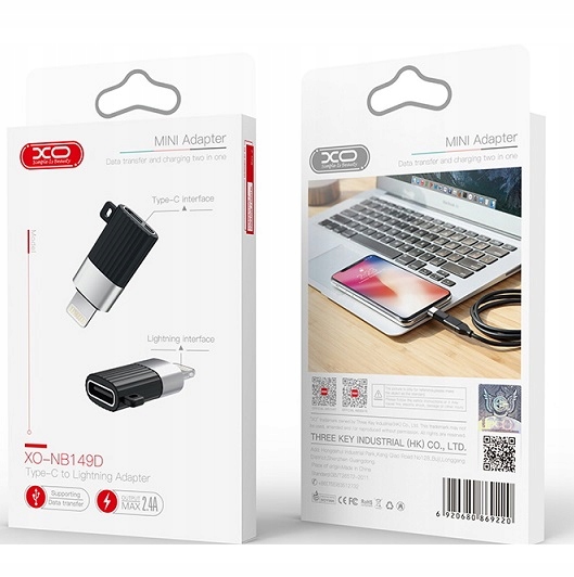 Xo adapter NB149-D usb-c do lightning czarny - obrazek 8