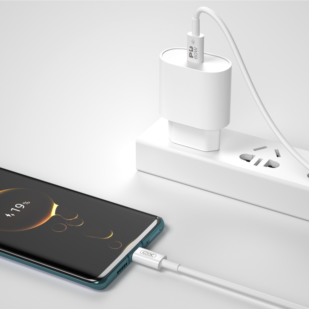 Kabel XO USB typ C - USB typ C 1 m biały - obrazek 2