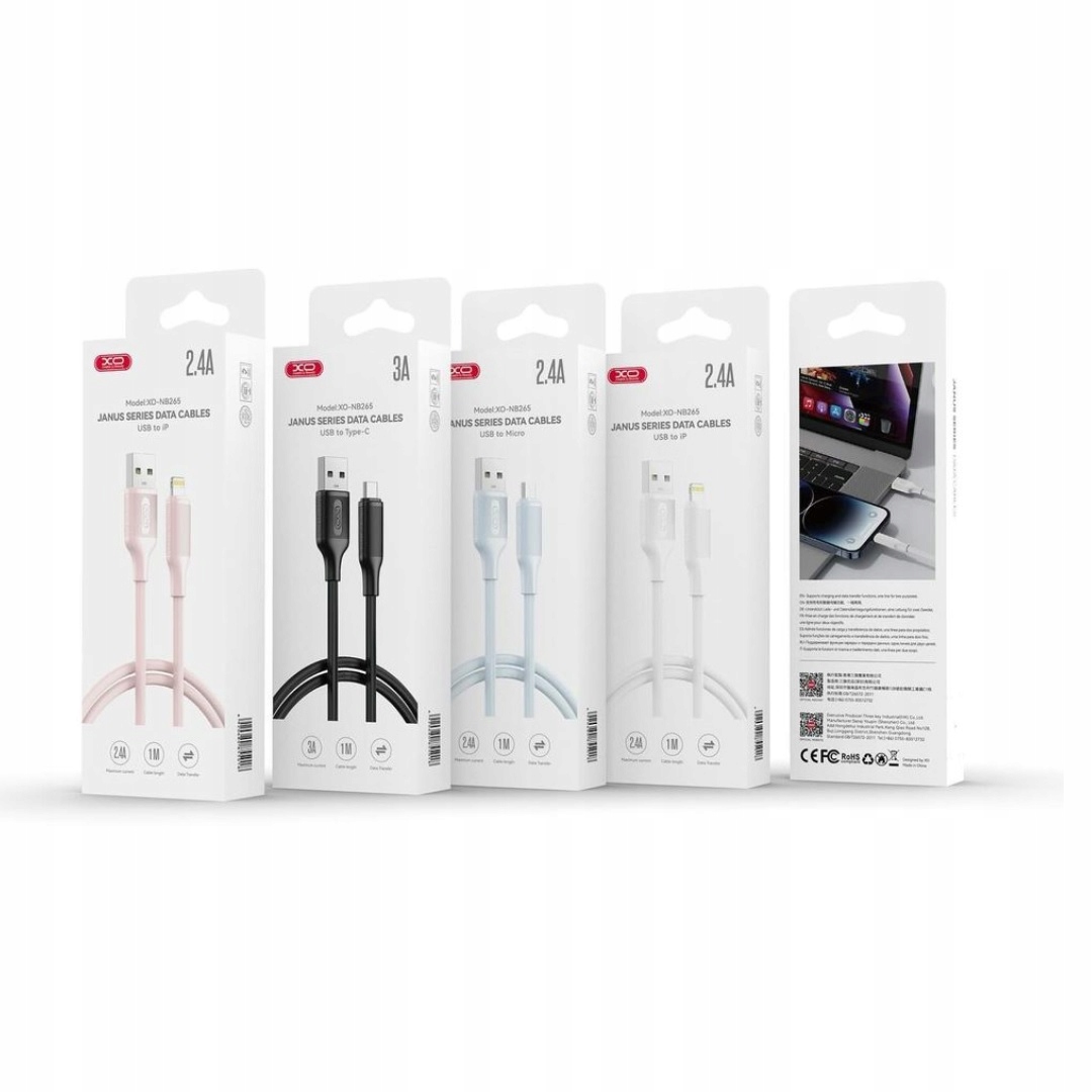 Kabel XO USB - Apple Lightning 1 m biały - obrazek 2