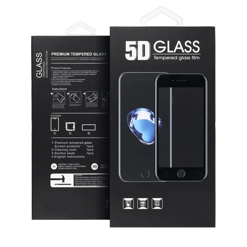 5D Full Glue Tempered Glass - do Samsung Galaxy A72 5G czarny - obrazek 3