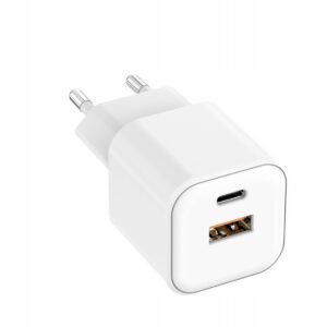 Setty ładowarka sieciowa USB-A + USB-C 20W LSGaN-AC-200 biała
