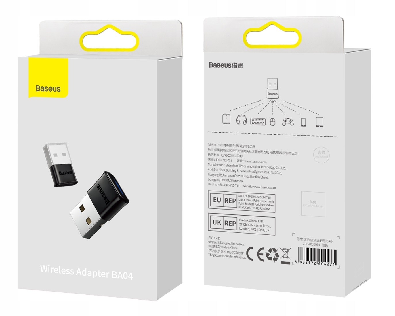 Baseus BA04 mini adapter Bluetooth 5.0 USB odbiornik nadajnik do komputera - obrazek 7