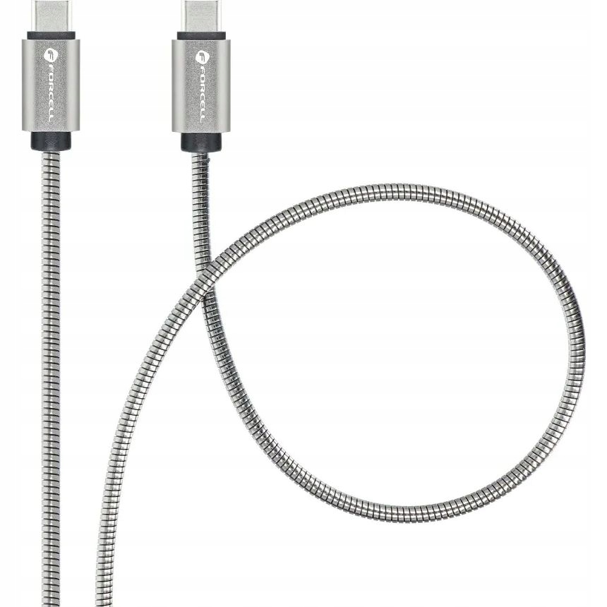 Kabel Forcell USB typ C - USB typ C 1 m srebrny - obrazek 3