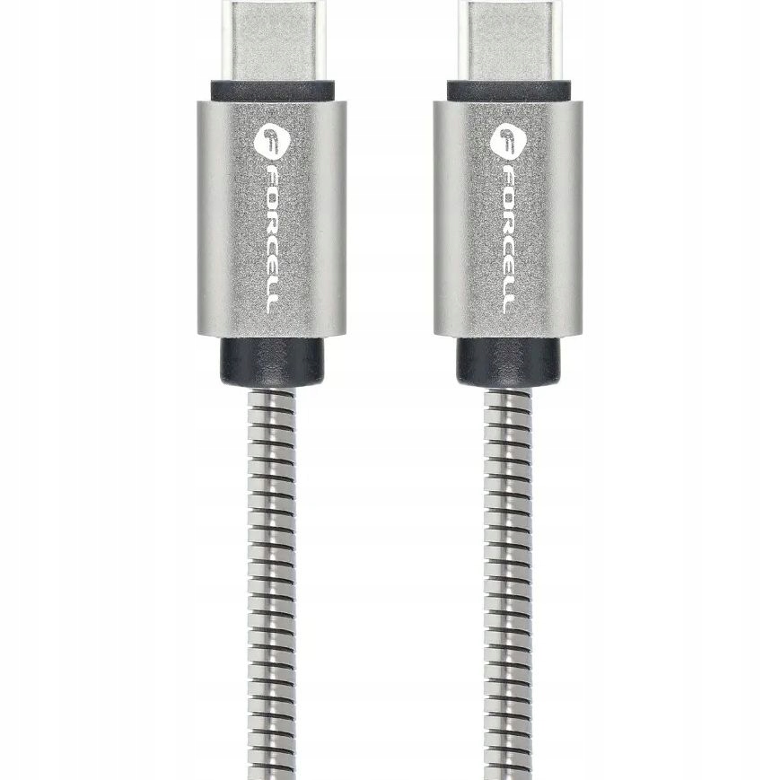 Kabel Forcell USB typ C - USB typ C 1 m srebrny - obrazek 4