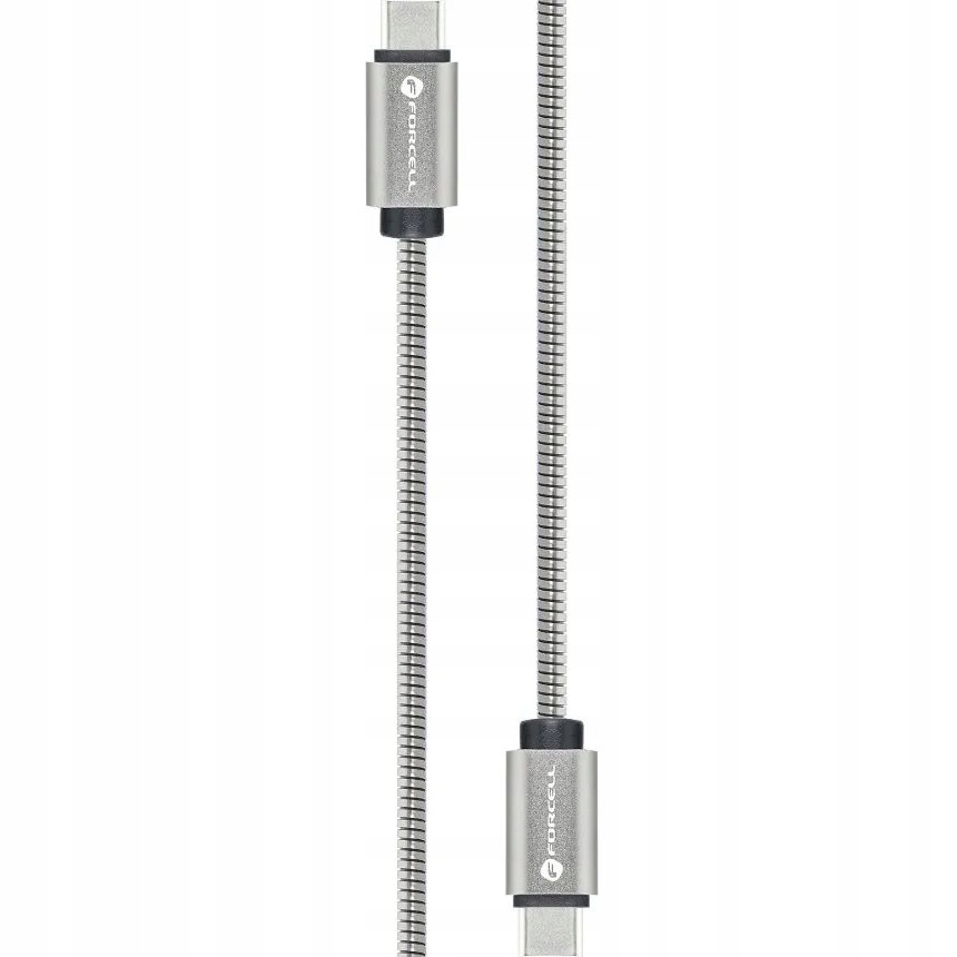 Kabel Forcell USB typ C - USB typ C 1 m srebrny - obrazek 5