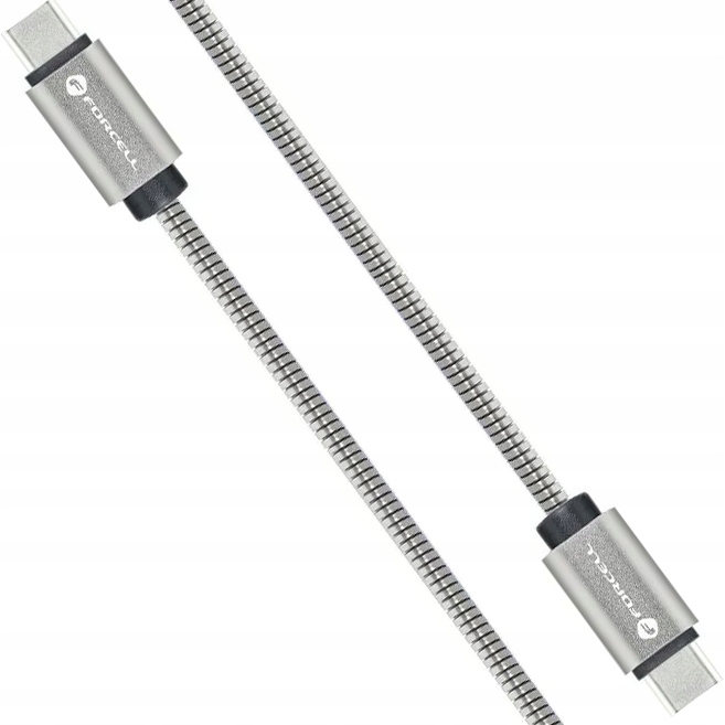 Kabel Forcell USB typ C - USB typ C 1 m srebrny - obrazek 6