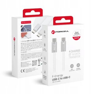 Kabel USB C do USB C Forcell F-Energy QC4.0 PD 5A 240W Cafule Flat 1,2 m CC