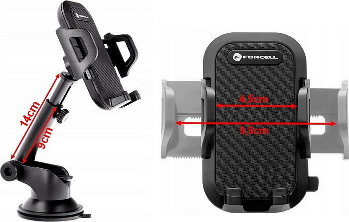 Uchwyt na telefon do samochodu uniwersalny Forcell F-Grip Carbon Bracket - obrazek 10