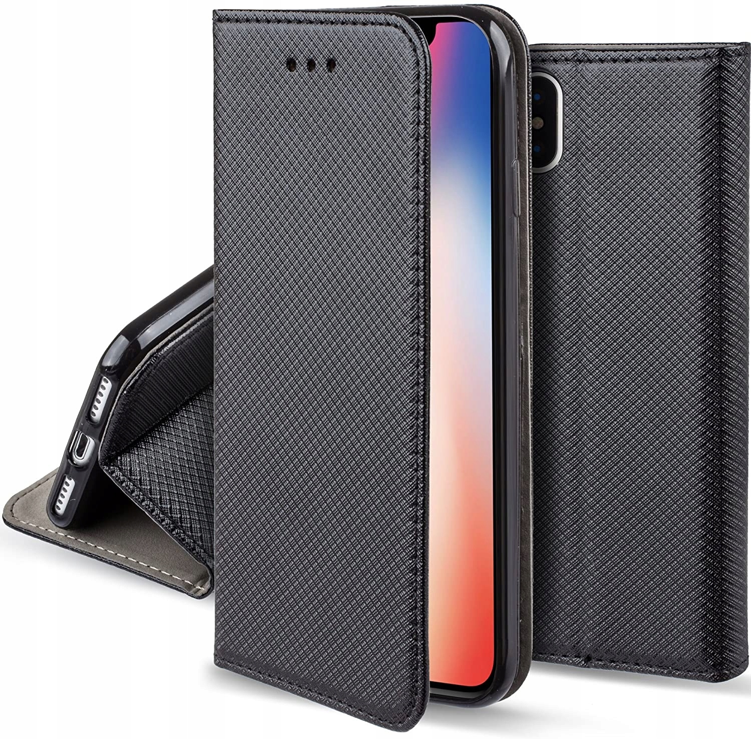 Etui z klapką TelForceOne do Xiaomi Redmi 9A czarny - obrazek 12