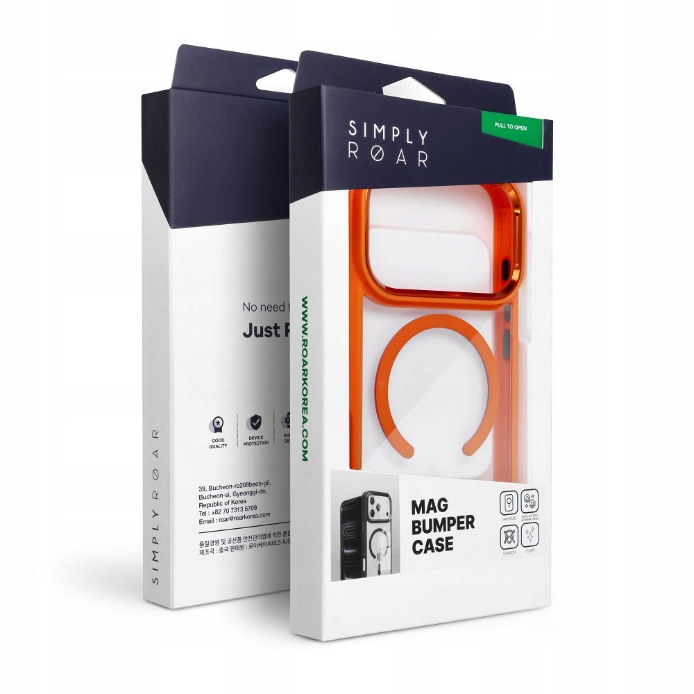 ROAR futerał MAG BUMPER z MagSafe do IPHONE 17 Pro Max pomarańczowy Szkło