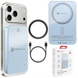 Powerbank z MagSafe Forcell SuperSlim QC4.0 PD3.0 15W 10000 mAh niebieski