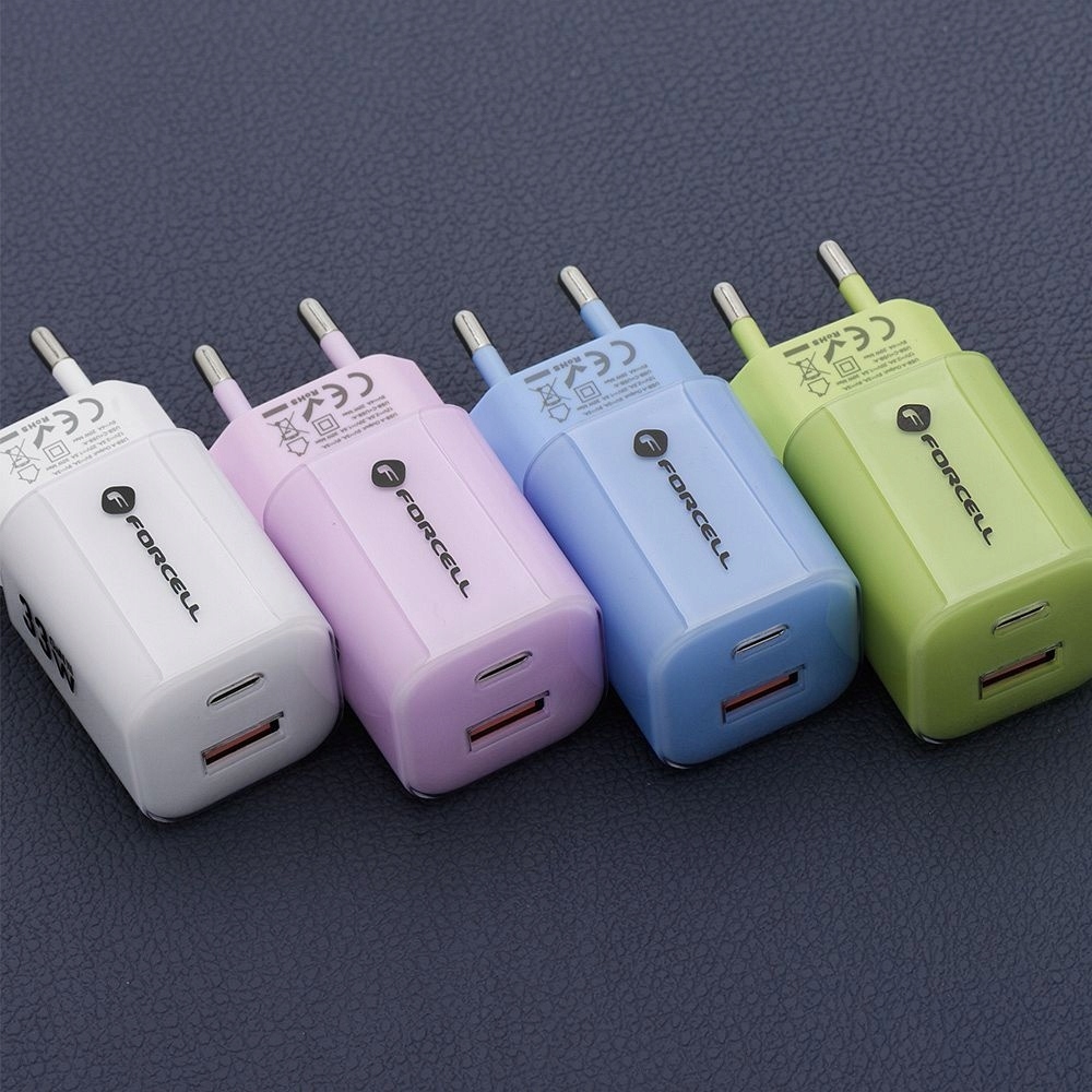 ZESTAW SZYBKA ŁADOWARKA SIECIOWA USB-A TYPE-C + KABEL USB-C 33W Biała - obrazek 8