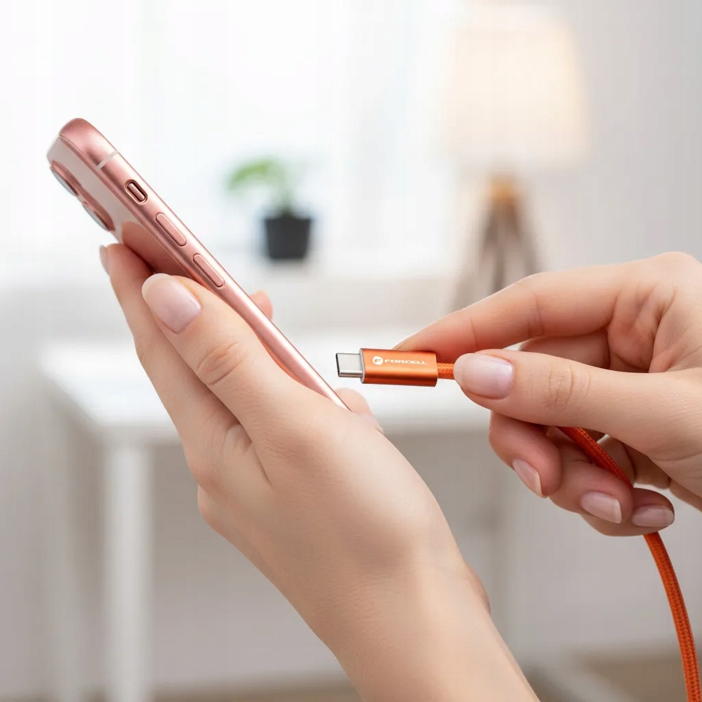 Kabel USB C do USB C Forcell F-Energy QC4.0 PD 5A 100W Cafule Color 1,2 m A - obrazek 4