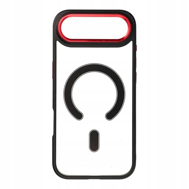 Etui na iPhone 17 AIR Color Edge Mag Cover zgodne z MagSafe czarno czerwone - obrazek 2