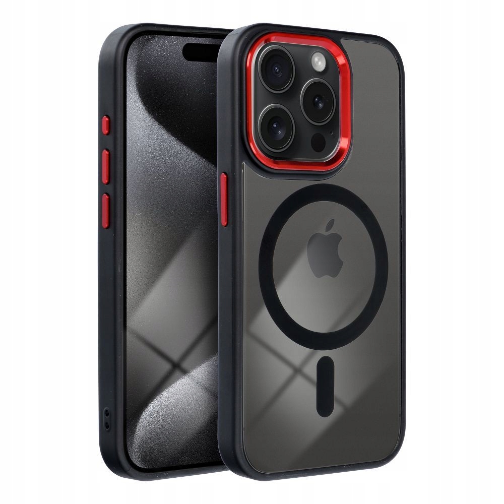 Etui na iPhone 17 Pro / 18 Pro Color Edge MagSafe czarno czerwone
