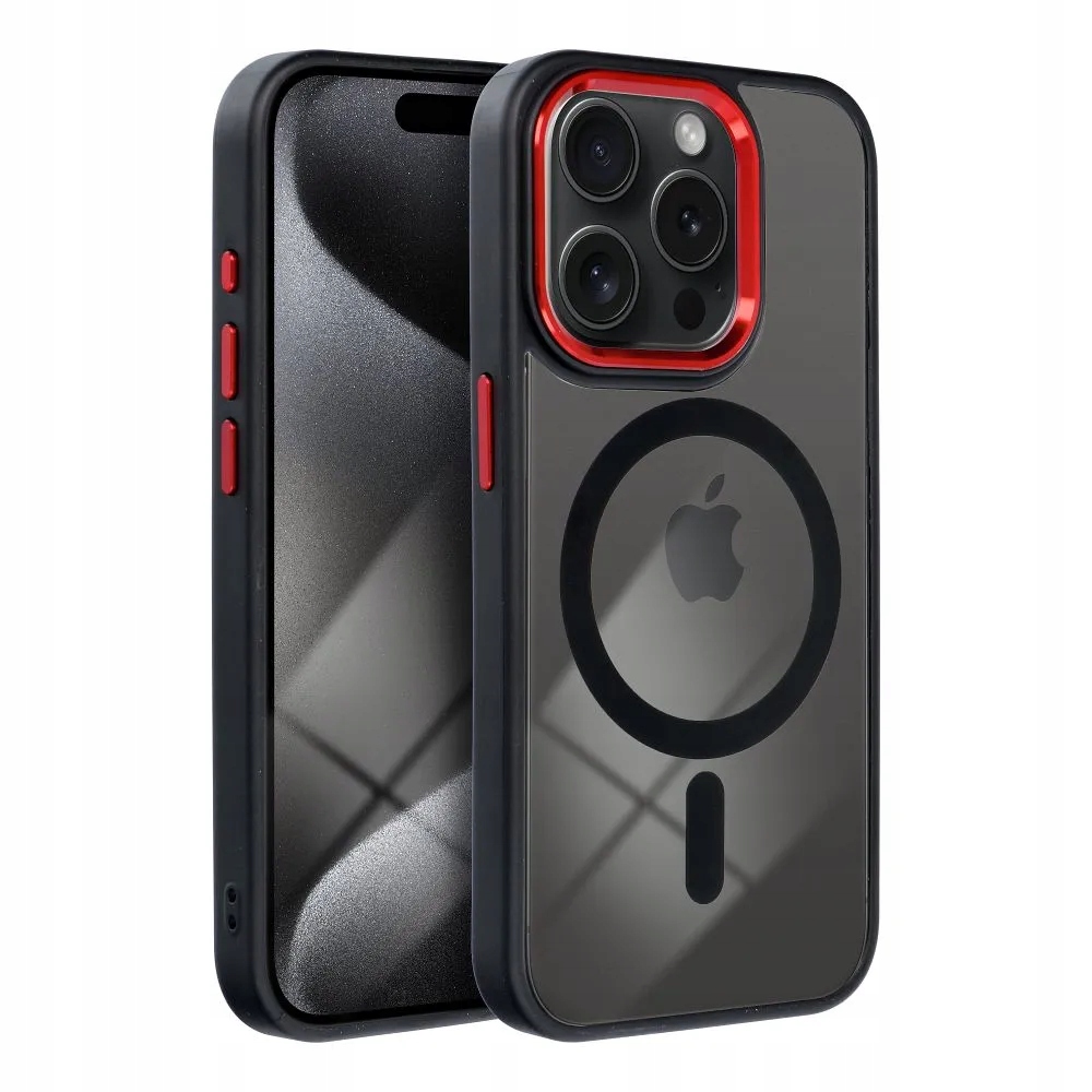 Etui na iPhone 17 Pro Max / 18 Pro Max Color Edge MagSafe czarno czerwone - obrazek 8