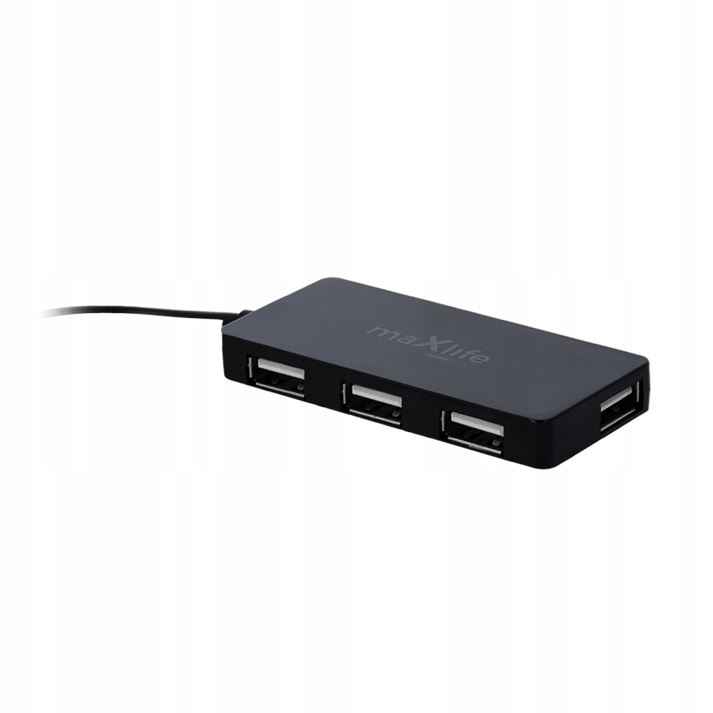 Maxlife Home Office USB 2.0 hub USB - 4x USB 0,15 m czarny + kabel 1,5 m - obrazek 4