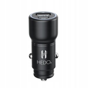 Szybka ładowarka samochodowa HEDO USB Typ-C 20W Czarna (JS-018-1)