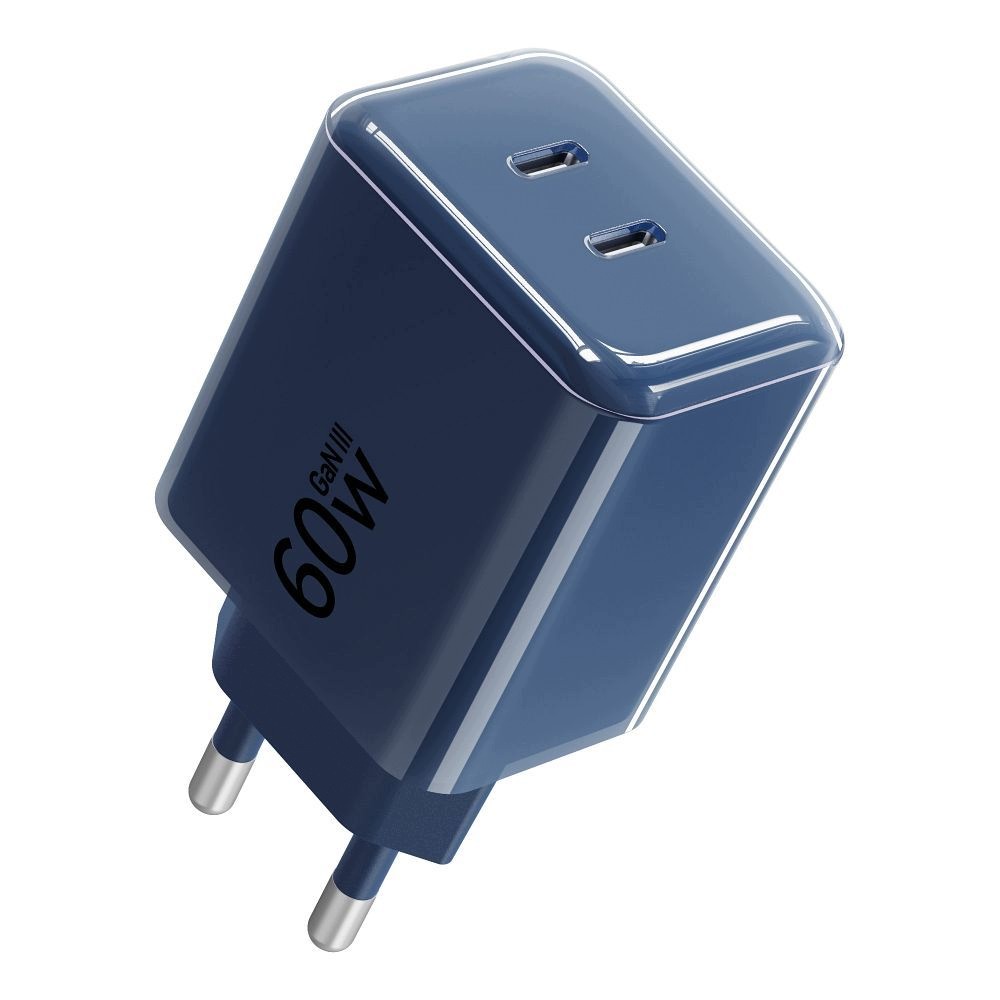 Ładowarka sieciowa 60W Forcell 2x USB-C z kablem w zestawie szybka mocna - obrazek 2