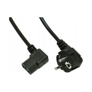 Kabel zasilający Akyga AK-PC-02A CEE 7/7 do IEC C13 kątowy 1,5 m czarny