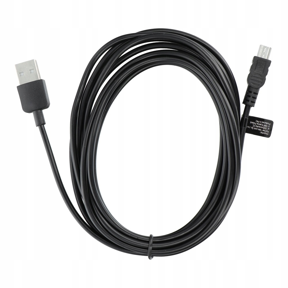 Kabel USB A do Mini USB (navi / kamera) 3 m czarny - obrazek 2